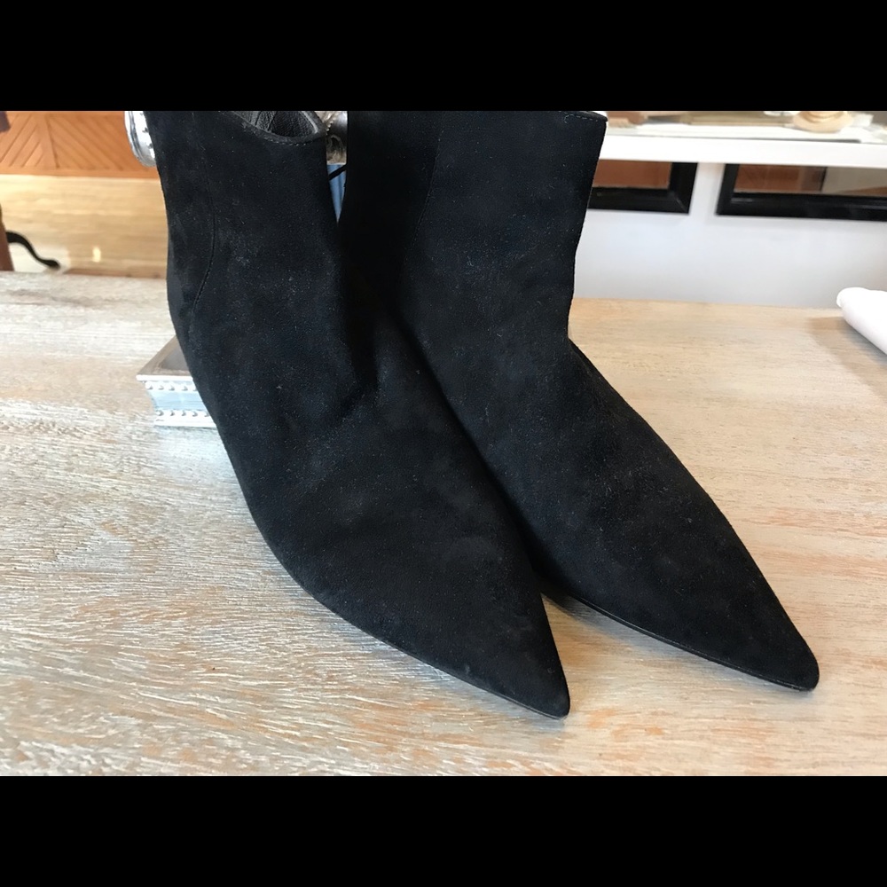Miu Miu Luxe Italian Black Suede Ankle Boots, Size 37, EUC - Picture 6 of 13